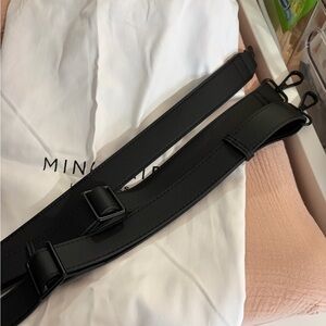 Black Mina Baie diaper bag Full vegan leather